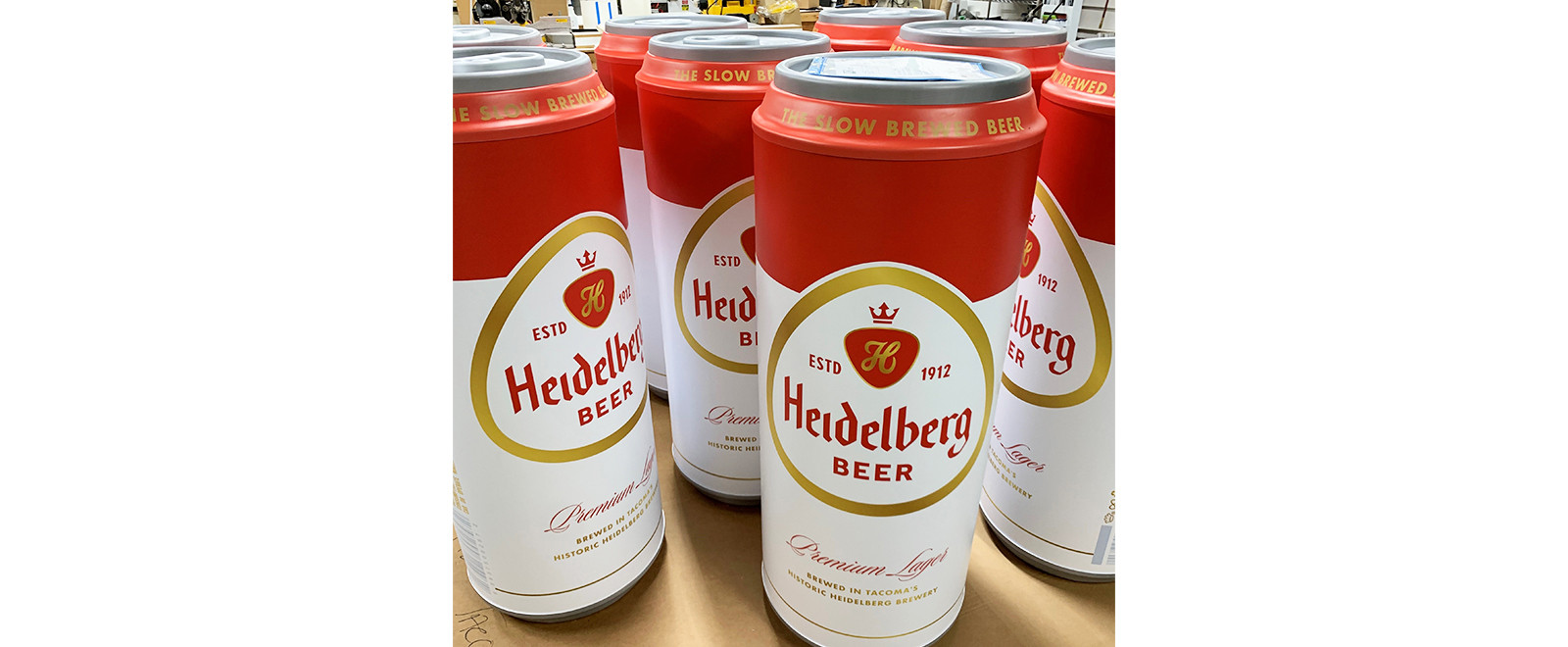 Heidelberg beer cans